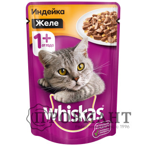 Корм для кошек Whiskas желе с индейкой и овощами 75г