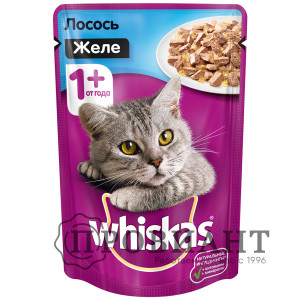 Корм для кошек Whiskas желе с лососем 75г