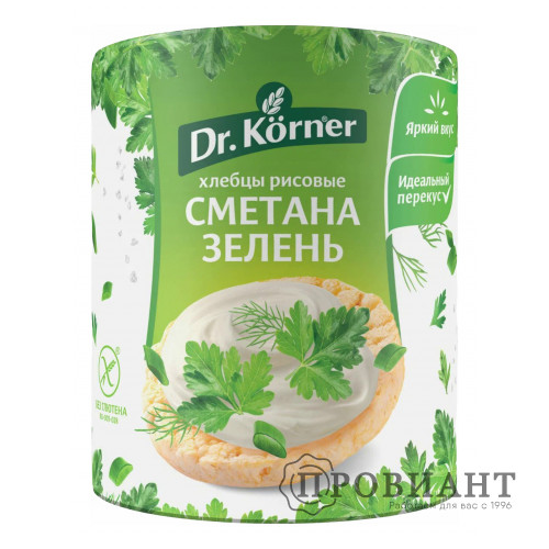 Хлебцы рисовые Dr. Korner сметана-зелень 80г