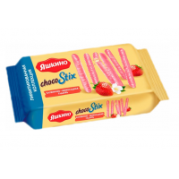 Печенье сахарное CHOCOSTIX в клубнично- шоколадной глазури 130г