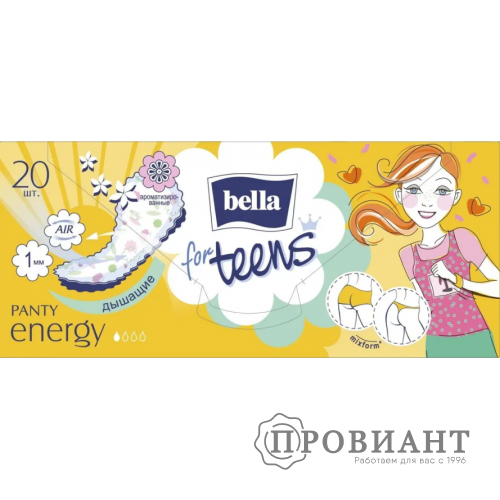 Прокладки ежедневные ультратонкие Bella for teens energy deo 20шт.