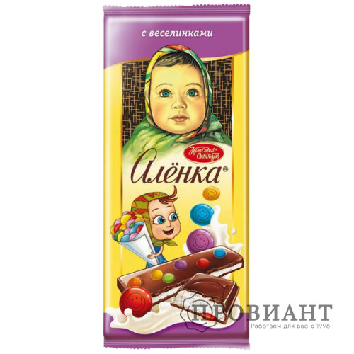 Шоколад Аленка молочный с веселинками 90г