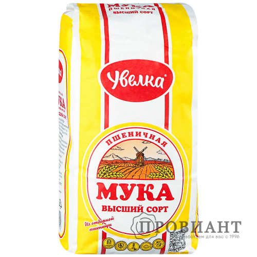 Мука Увелка пшеничная хлебопекарная 1кг