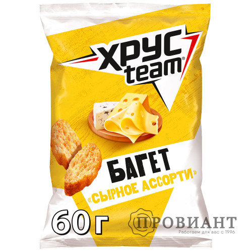 Сухарики Хрусteam багет сырное ассорти 60г