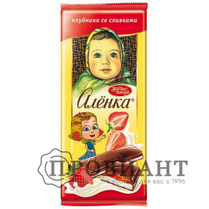 Шоколад Аленка молочный клубника со сливками 90г
