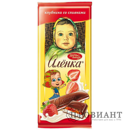 Шоколад Аленка молочный клубника со сливками 90г
